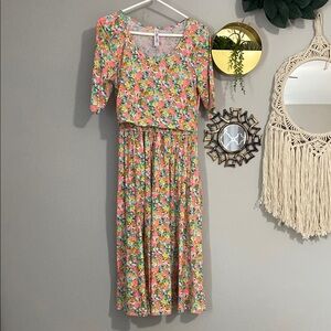 Latched Mama Classic Cotton Dress in Bright Blooms